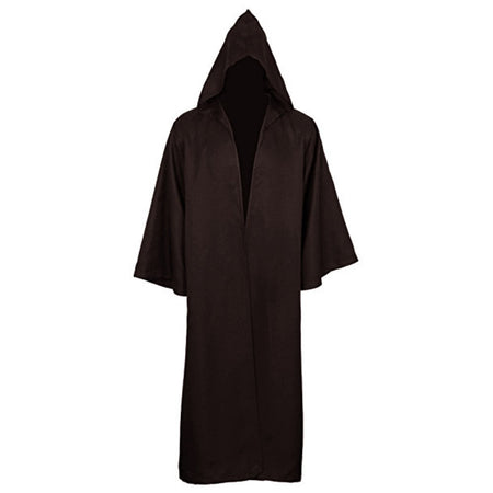 Black Cape Black Cloak Jedi Warrior Costume for Adults, Vampire Cape with Hood, Adult Halloween Cosplay Vampire Christmas Party