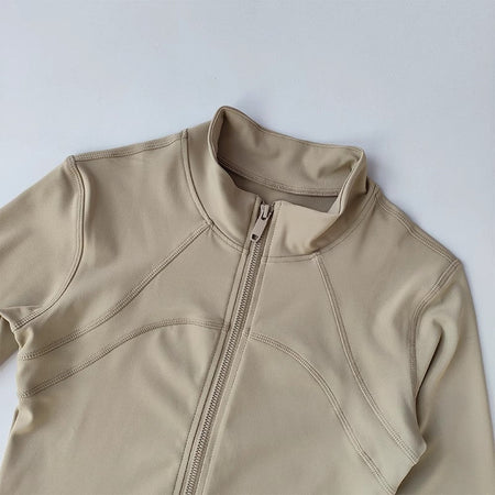 Women's Quick-Drying Long Sleeve Sports Jacket Running Training Fitness Top Gym Workout Sweatshirt - Casual Sports Coat