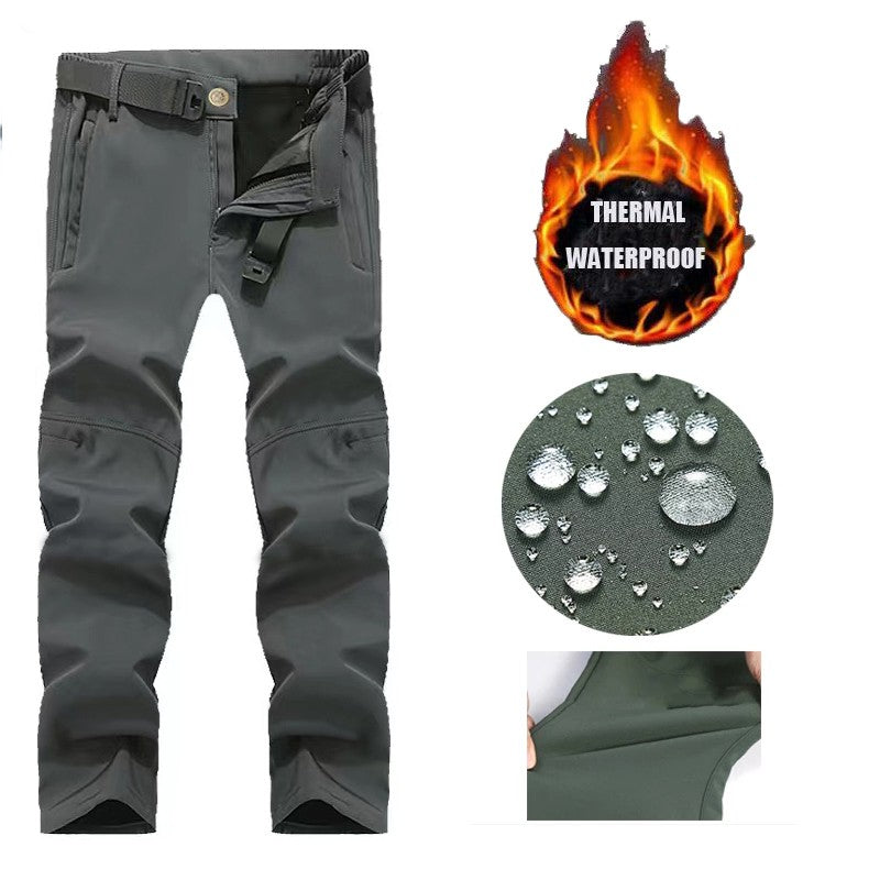 Men's Winter Autumn Fleece Softshell Pants Tactical Military Combat Cargo Trousers Hiking Camping Climbing Casual Sportwears