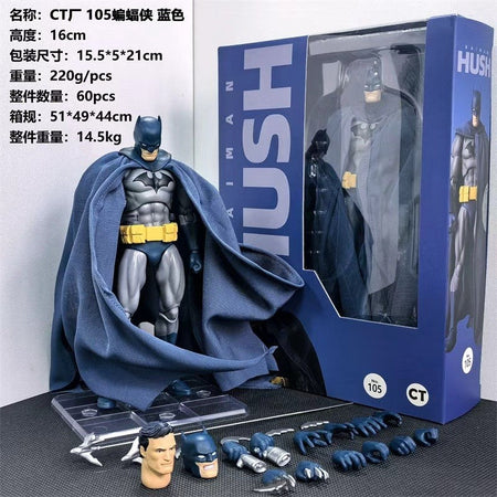 CT Toys Batman Mafex 126 Blue 1/6 Scale Action Figure DC Batman Shf Anime Collectible Figurine for Kids And Collectors Xmas Gift