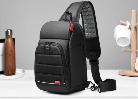 Men's Chest Bag Sling Bags for Men Waterproof Messenger Handbags Crossbody Shoulder Bag with USB Charging Husband Gift Bolsas