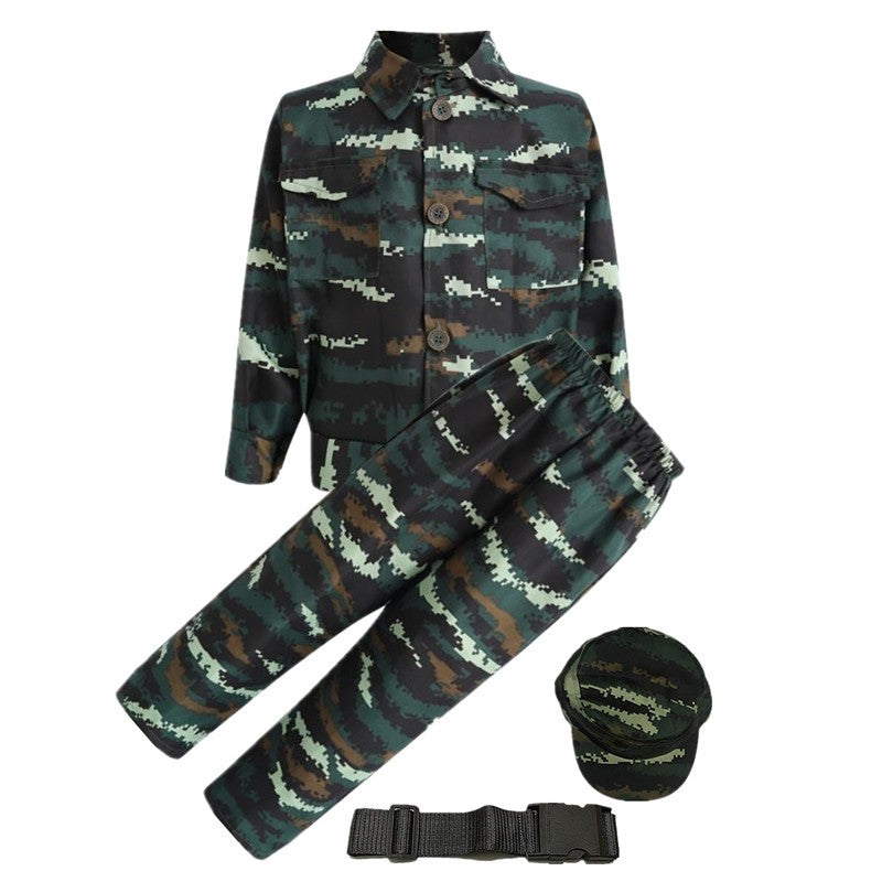 Kids Soldier Costume for Kid Party Army Costume camouflage Costumes for Boys Jungle Field Sniper Set with Pistol Compass Whistle