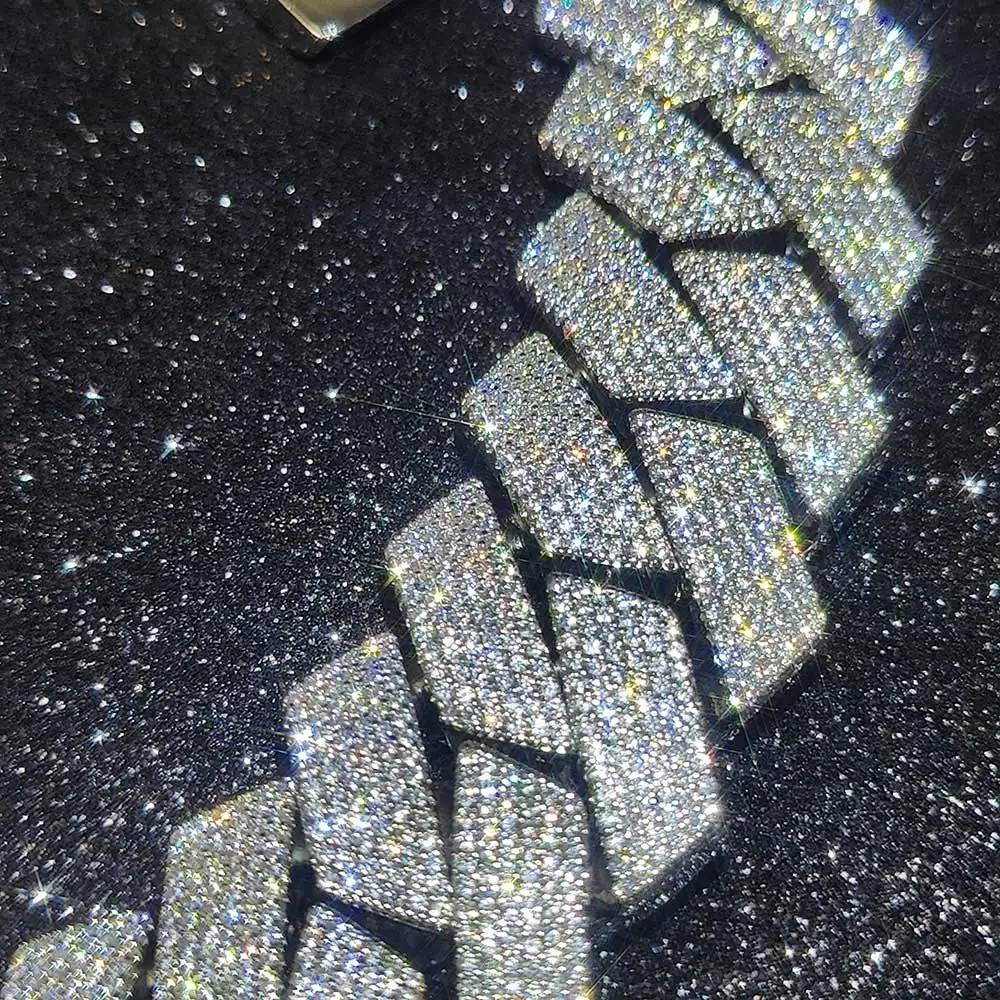 Thick Heavy 15mm Two Rows Prong Setting Cuban Link Chain Iced Out Hip Hop White/18k Gold Plated Necklace Jewelry Women Men Gifts