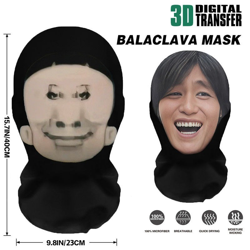 Fashion Mask for 2026 Halloween Cosplay Headwear Hip Hop Hood Hat Headgear 3D Celebrity Face Mask Elastic Mesh