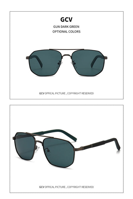GCV 2025 Brand Classic Pilot Square Polarized Sunglasses Metal Frame Men's Driving Male Sun Glasses Eyewear UV Blocking Luxury