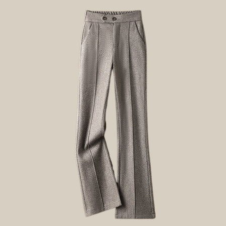 Faionable Thiened Woolen Flared Pants High Waist Casual Trousers for Women Autumn Winter New Sle Slimming Wide Leg Pants