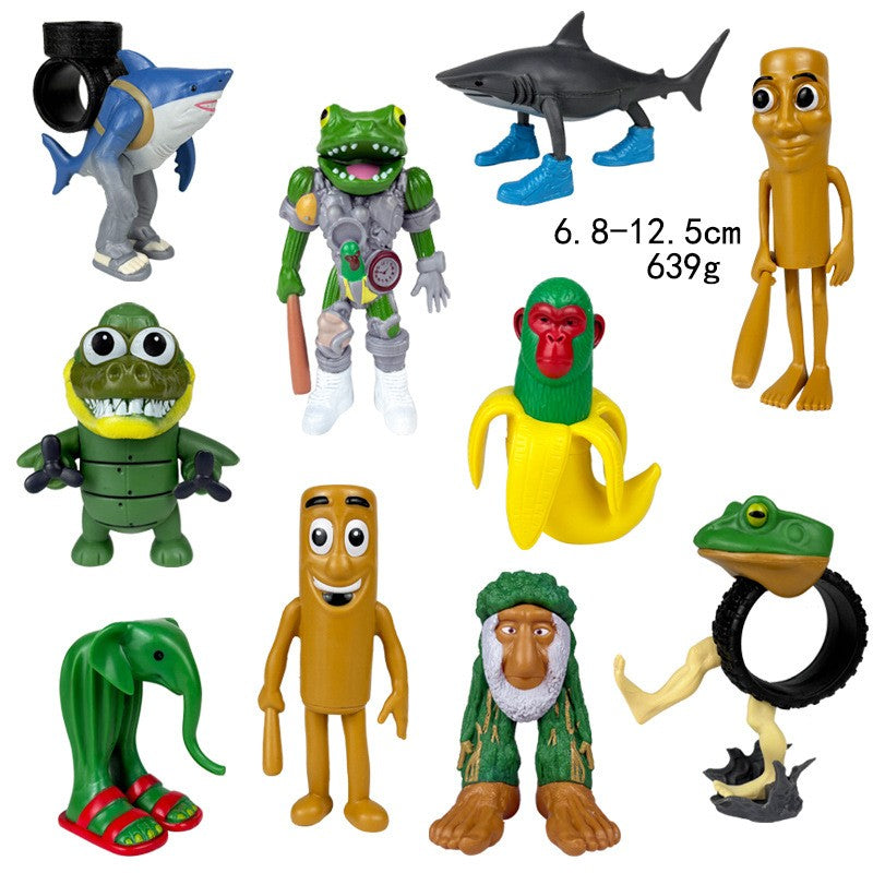 Italian Brainrot Tung Sahur Figure Toy Tralalero Tralala Figures Bombardino Crocodilo Shimpanzini Bananini Model Decor Doll Gift