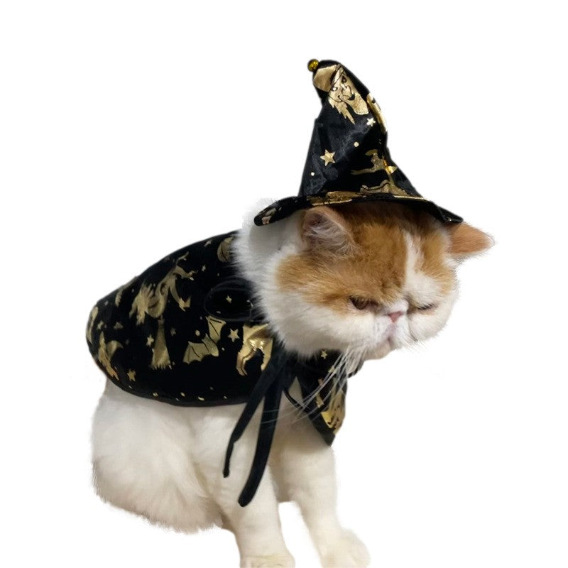 New Halloween Witch Cloak, Cat Wizard Cloak, Pet Cloak, Festival Dress Up, Transformation Dress Up