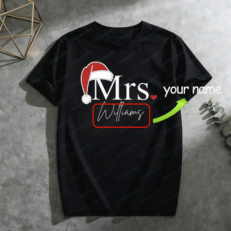 Matching Mr & Mrs Christmas Shirts Personalized Holiday Couple Tees Christmas Couple Costumes Merry Christmas Men Women Tshirt