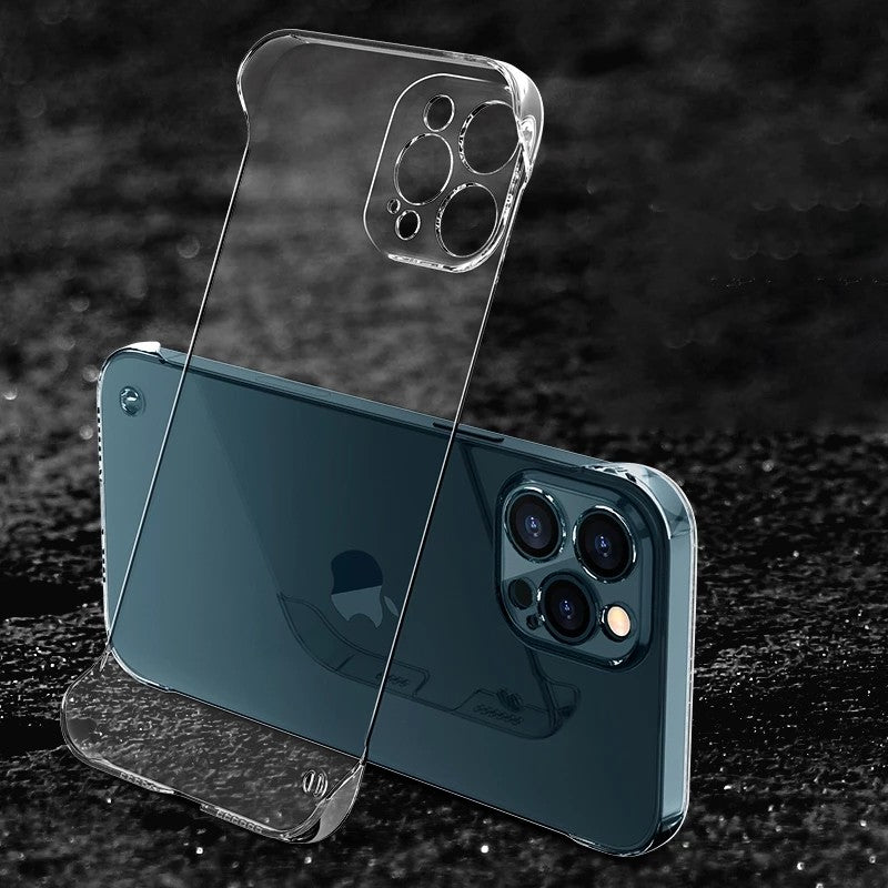 Luxury Frameless Transparent Case For iPhone 17 Air 16 15 14 13 12 11 Pro Max Plus Mini Hard PC Shockproof Bumper Clear Cover