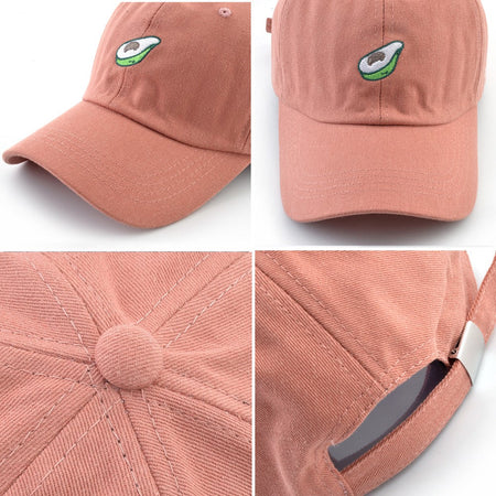Fashion Baseball Cap With Avocado Embroidery Unisex Baseball Hats For Men Women Four Seasons Snapback Golf Dad Hats Cotton Bones