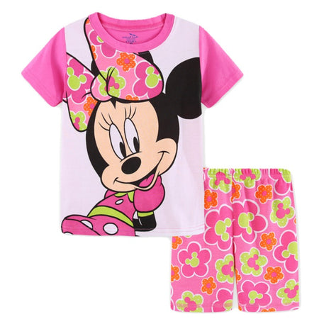 Hot Summer Pyjamas Suit Pink Minnie kids Sleepwear Boys Pijamas Cotton Nightwear Clothes Pajamas Sets