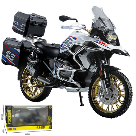 1:10 R1250GS Adventure Alloy Die Cast Motorcycle Model Vehicle Collection Sound and Light Off Road Autocycle Toys Car