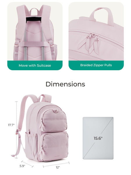 BAGSMART Laptop Backpack Large Capacity Women Casual Travel Bag College School Backpack For Boys Girls