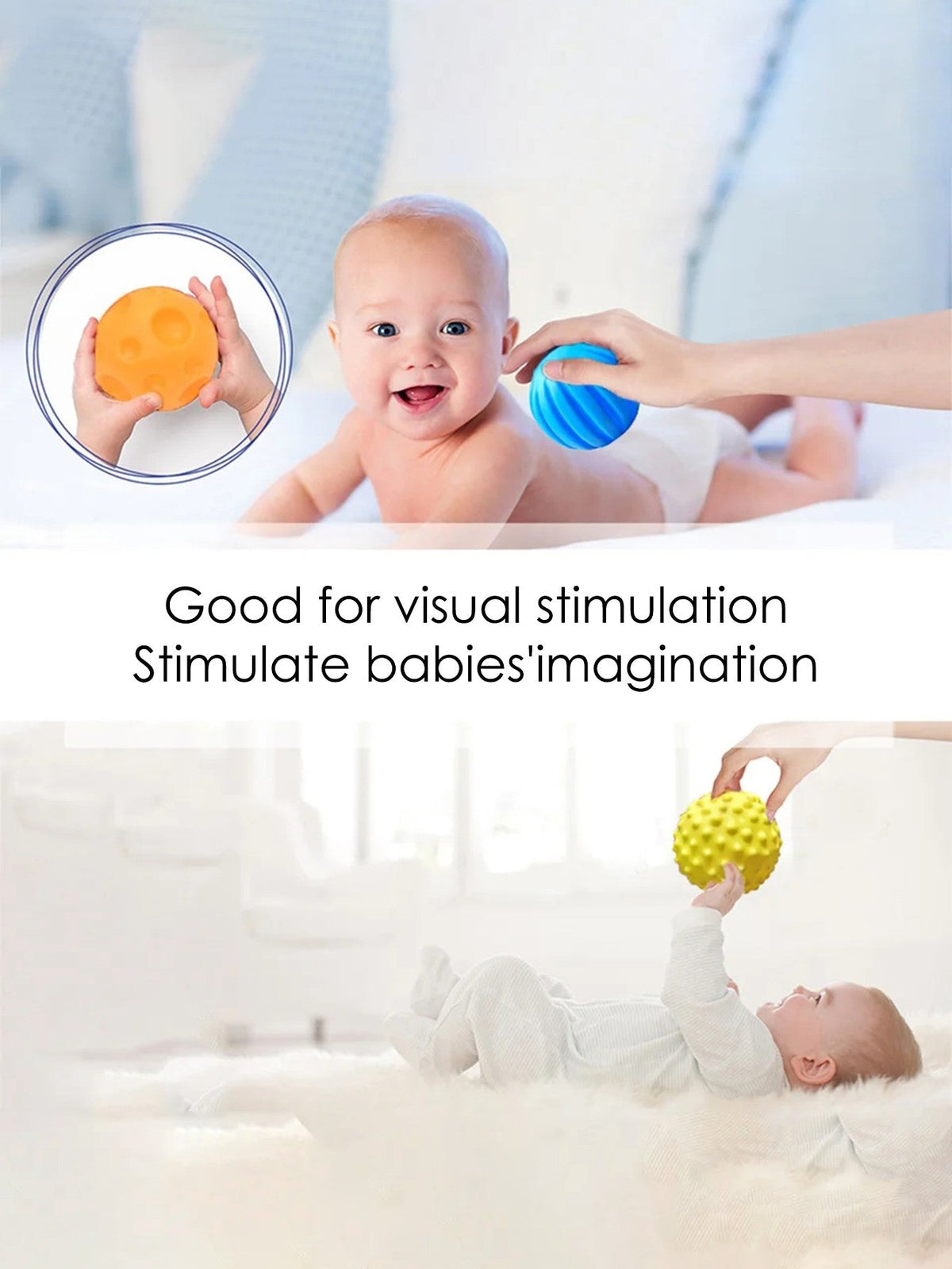 6 PCS Baby Toys Sensory Balls For Children Textured Hand Touch Ball Soft Massage Ball Infant Rattle Senses Toys