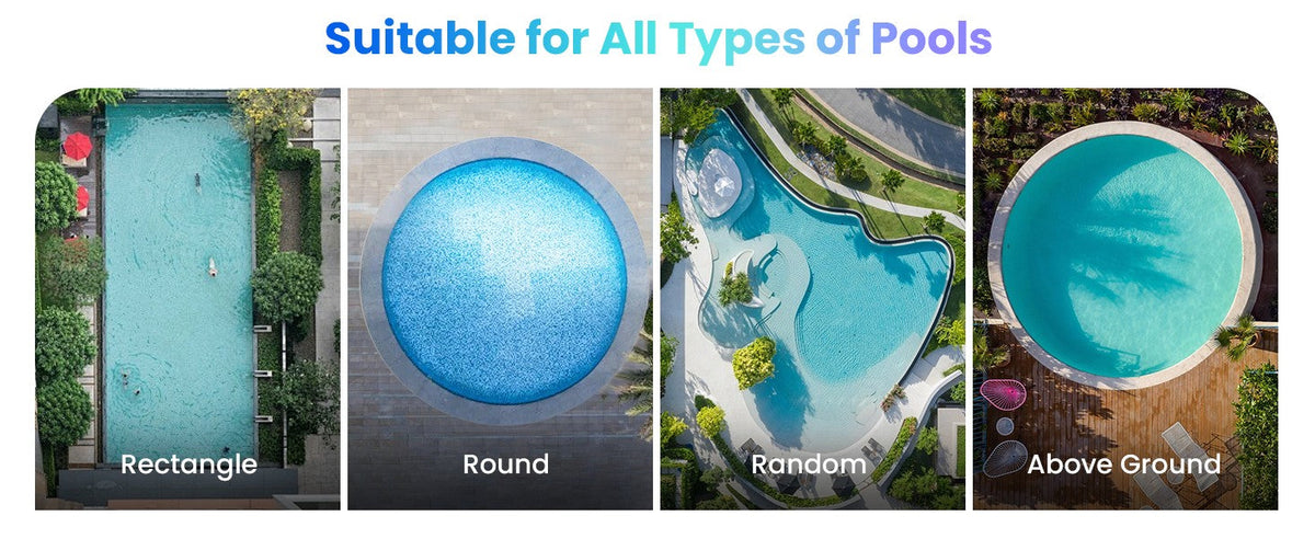 Cordless Robotic Pool Cleaner, Pool Vacuum for Inground Pools with 4 Motors, Wall & Waterline Cleaning, 300min Battery Life