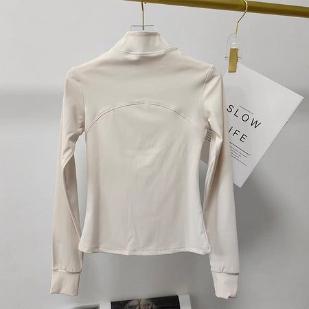Women's Quick-Drying Long Sleeve Sports Jacket Running Training Fitness Top Gym Workout Sweatshirt - Casual Sports Coat