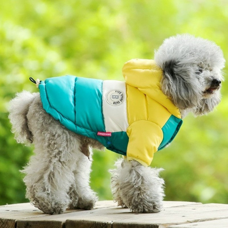 Winter Padded Dog Down Jacket Warm Soft Dog Clothes Fashion Puppy Jacket Cute Solid Cat Coat Pet Outfits French Bulldog Clothes