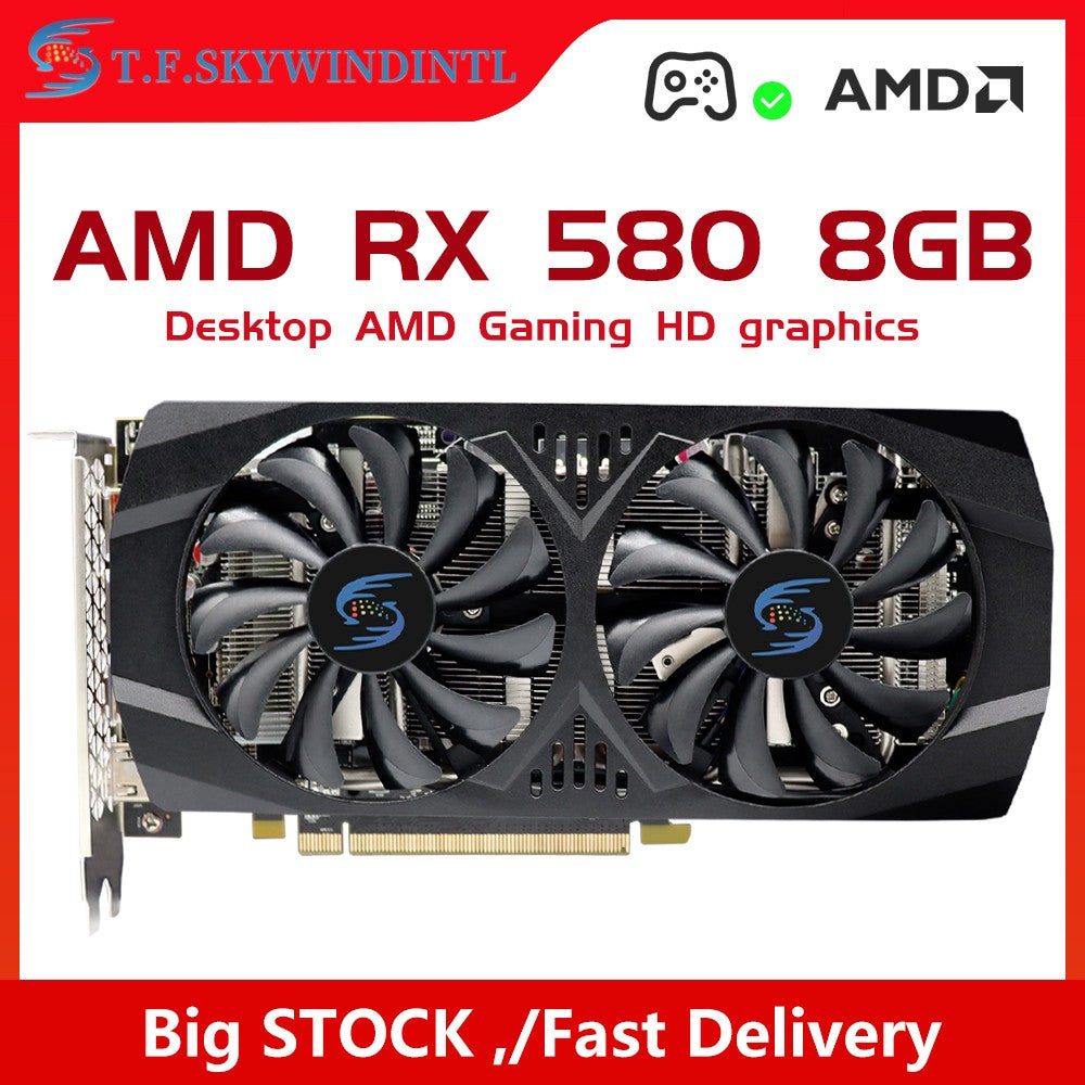 RX 580 8GB 2048SP Gaming Graphics Card  Radeon GPU RX580 Series placa de video Desktop Gaming Computer GPU