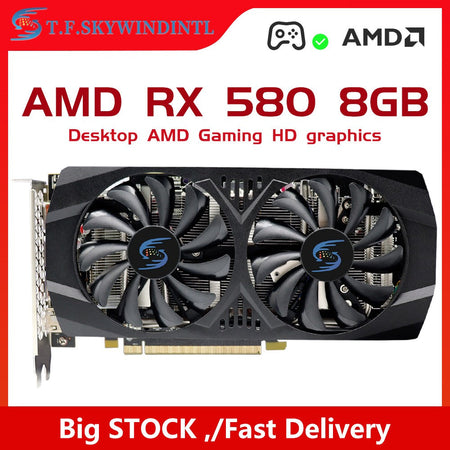 RX 580 8GB 2048SP Gaming Graphics Card  Radeon GPU RX580 Series placa de video Desktop Gaming Computer GPU
