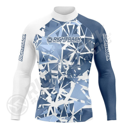 New Men's Surfing Shirt Spray Camo Lycra Rashguard RIGHTTRACK Surf Sportswear Beach UV Swimwear UPF50+ Clothes