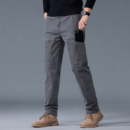 Fashion Print Six-Pocket Jeans Small Straight Cut Style Men's Casual Comfortable Fit Clothing