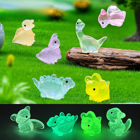 10-100PCS Creative Glow in The Dark Dinosaur Figurines Luminous Mini Resin Dinosaurs Toys for Christmas Fairy Garden Decor Gifts