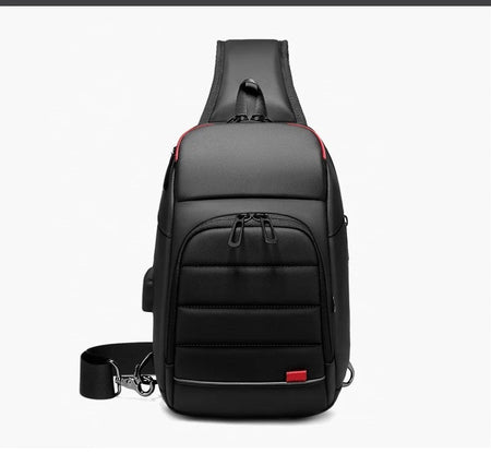 Men's Chest Bag Sling Bags for Men Waterproof Messenger Handbags Crossbody Shoulder Bag with USB Charging Husband Gift Bolsas