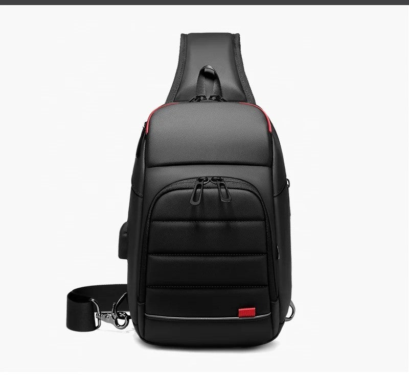 Men's Chest Bag Sling Bags for Men Waterproof Messenger Handbags Crossbody Shoulder Bag with USB Charging Husband Gift Bolsas