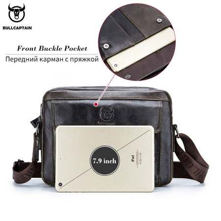 BULLCAPTAIN Genuine Leather Men's Crossbody Bag Large Capacity Casual Multifunctional Handbag A Fashion Business Briefcase