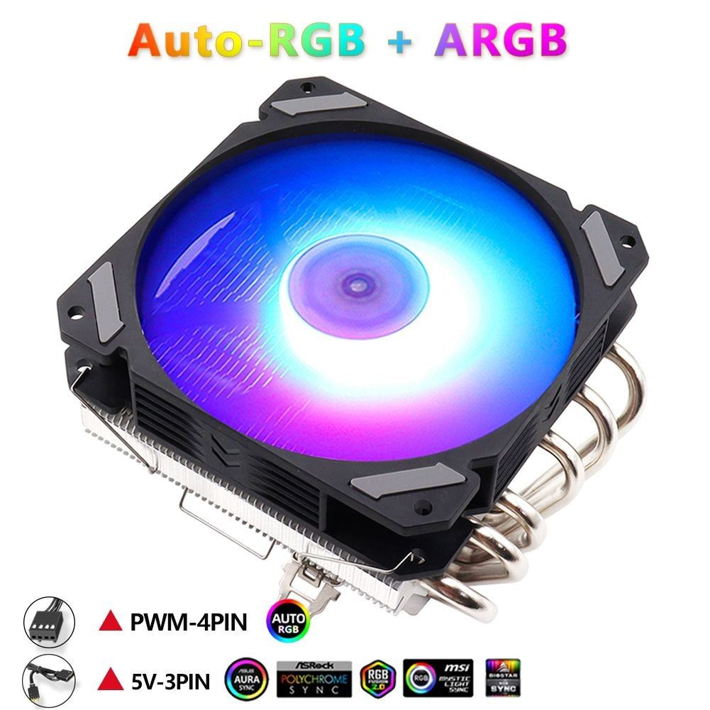 CPU Radiator Fan Low Profile Cooler Pwm 4pin 120mm LGA 1150 1151 1155 1156 1200 1700 2011 V3 X79 X99 AM3 AM4 Ultra Slim RGB ARGB