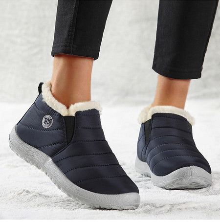 Women Boots Waterproof Winter Boots Fur Shoes Women Slip On Ankle Boots Snow Botas Mujer 2025 Winter Shoes Couple Short Boot
