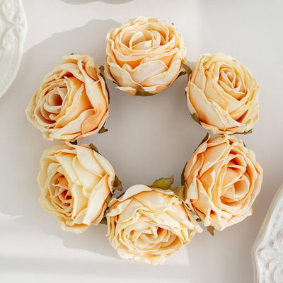 Artificial Flower Burned Edge Rose Wedding Bridal Bouquet Decor Home Outdoor Garden Festival Party Wreath Diy Ins Gift Scrapbook