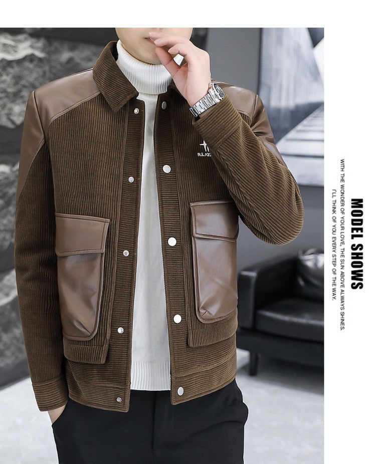 Korean Winter Jacket for Men Thickened and Warm Wool Blends Jacket Casual Business Streetwear Overcoat Social Men Clothing 2023