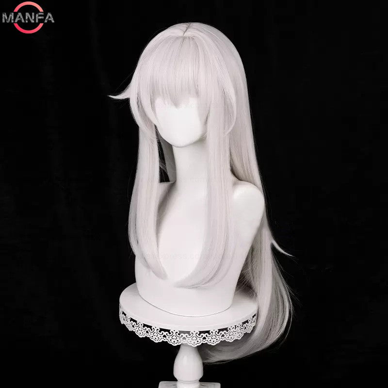 HSR Clara Cosplay Wig 75cm Long Straight Hair Silver Pink Wigs Heat Resistant Synthetic Wigs Halloween Party