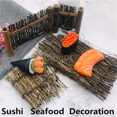 Vintage bamboo sushi dish bamboo fence Japanese Korean fence plate Cuisine Sushi Boats Bamboo Creative Exquisite Sushi Tools