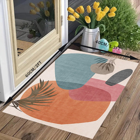 VIKAMA Simple Geometric Kitchen Floor Mats Living Room Floor Carpet Entrance Door Mat Hallway Door Non-Slip Foot Mats Home Decor