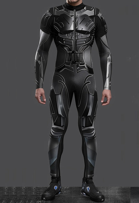CyberPunk Futuristic Mechanical Armour Jumpsuit Cool Fighter Cosplay Bodysuit Steampunk Costume Halloween Party Shows Men Zentai