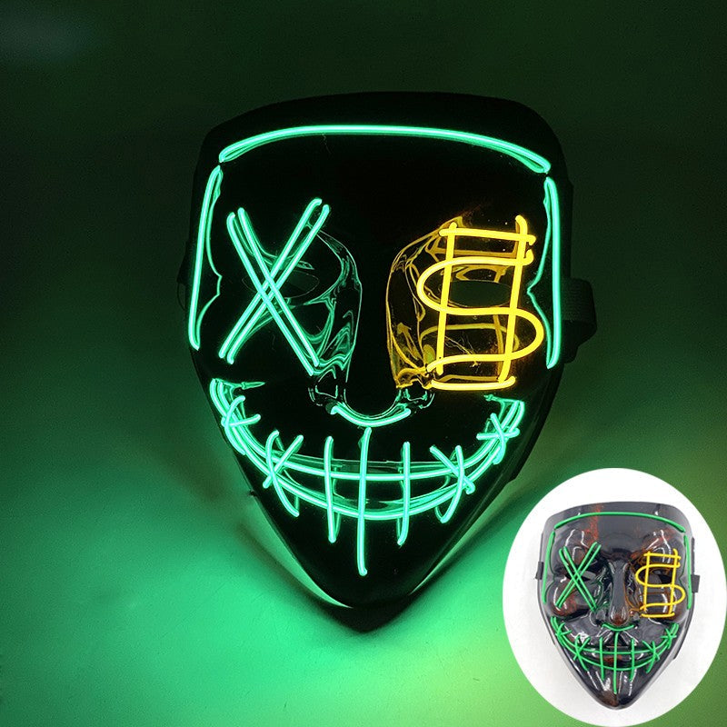 Scary Wireless Glowing LED Mask Halloween Party Supplies Neon Purge Mask Cosplay Luminous Face Masks Carnival Festival Props