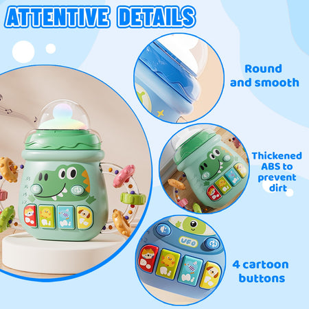 Mobile Soothing Vocal Music Toys For 6M+ Newborn Soft Teether Rattles Educational Toy Baby Musical Feeding Bottle Pacifier