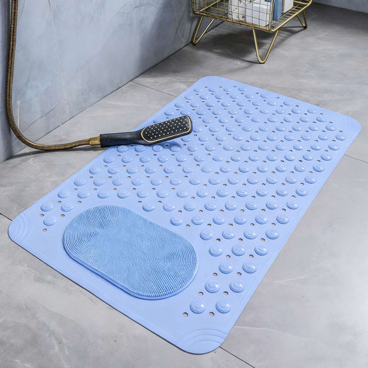 Anti-slip Shower Stall Mat Shower Room Mats with Suction Cup Non-slip Bath Rug Foot Massage Shower Carpet for Home Bathroom