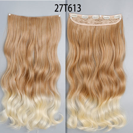 Synthetic Long Straight 5 Clip In Hair Extensions 22’‘ High Resistant Temperature Fiber Black Brown Blonde Hairpiece