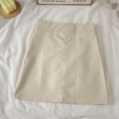 Faux Leather Mini Skirt for Women High Rise A-line PU Short Skirt with Built-in Shorts Black Brown Autumn Winter Trend Outfit
