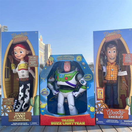 Anime Figurine Toy Story Action Figure Woody Jessie Buzz Lightyear Model Statue Desktop Decoration Ornament Collection Toy Gifts