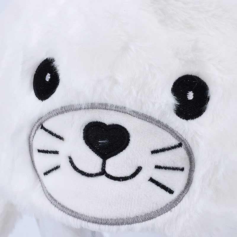 Seal Animal Ear Move Hat White Plush Bunny Ears Moving Jumping Up Toys Dress Up Funny Cosplay Party for Kids Christmas Gift