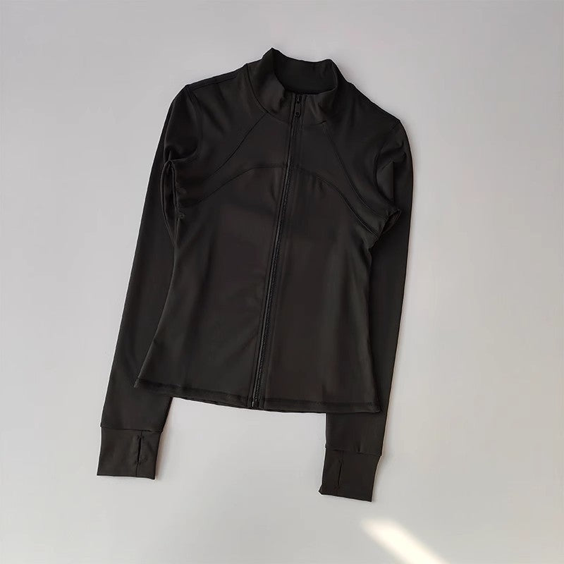 Women's Quick-Drying Long Sleeve Sports Jacket Running Training Fitness Top Gym Workout Sweatshirt - Casual Sports Coat