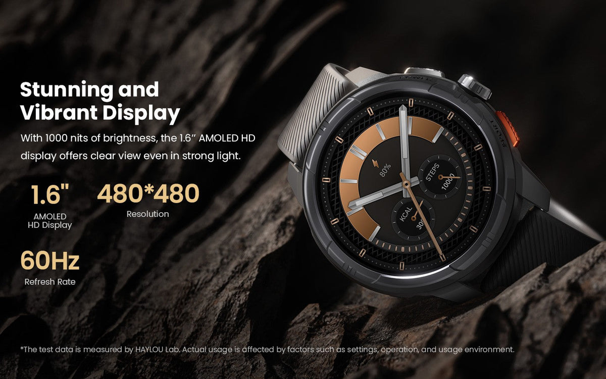 HAYLOU Solar Ultra GPS Smartwatch 1.6” AMOLED Display 5ATM Waterproof Built-in GPS Bluetooth Phone Calls Sports Smart Watch