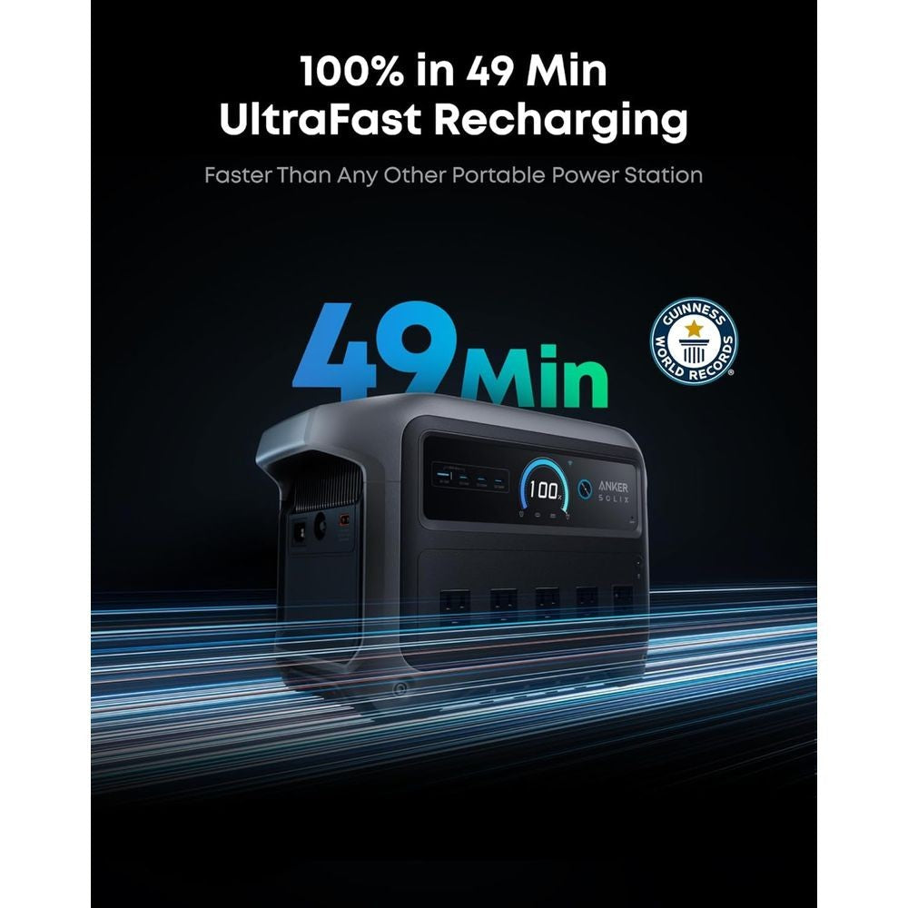 2000W Portable Solar Generator with 1024Wh Battery, Fast Charge, Ideal for Home, Outdoors, and Camping