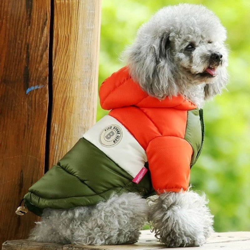 Winter Padded Dog Down Jacket Warm Soft Dog Clothes Fashion Puppy Jacket Cute Solid Cat Coat Pet Outfits French Bulldog Clothes