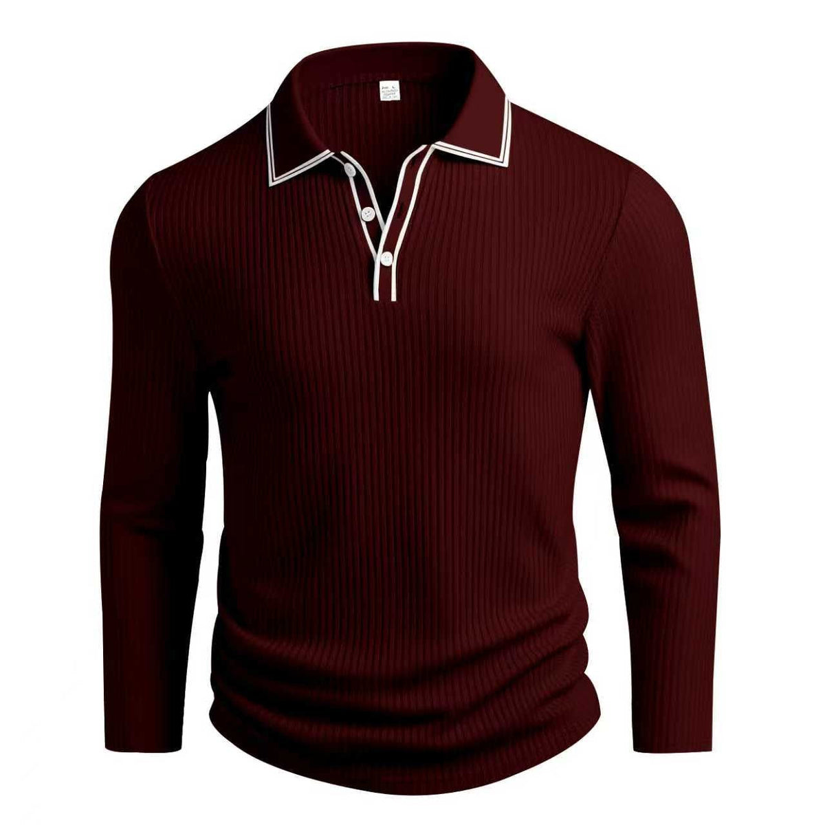 Spring And Autumn New Men's Striped Long Sleeve Polo Shirt Slim Fit Collar Multi Color Business And Leisure Versatile Men's Top